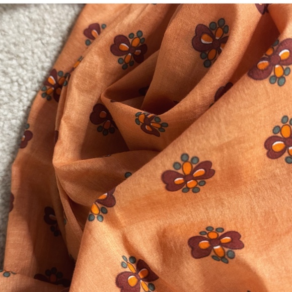 Anthropologie & Other Stories Skirt Printed Tie Front Midi Skirt Orange Size 4 - Picture 13 of 16